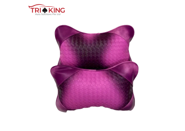 Premium PU Leather Headrest Neck Pillow (Purple)